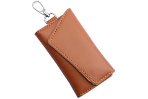 DO NOT APPLY Small Leather Wallet Keychain Bag, Key Cases, Key Holder with Hanging Buckle Hooks for Men Women Keys Cards