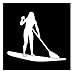 Produktbild 15cm * 12.8cm Dame Stand Up Paddle Board Fashion Auto Aufkleber Vinyl Schwarz/Silber/3PCS
