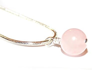 Beautiful Healing 10mm Rose Quartz Gemstone (Grade A) on a delicate Snake Chain