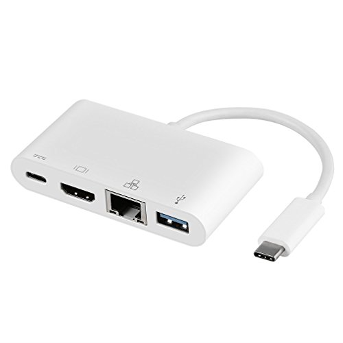 USB C Hub, OCDAY 5-in-1 Type C Hub with HDMI Port, Gigabit Ethernet Port, USB C Charging Port, USB 3.0 Ports for MacBook Pro, ChromeBook Pixel and More