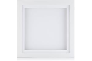 BOLDON FRAMING 3D 1" Cube Range SQUARE Instagram Deep Box Shadow Frame Memory Box Display Case Medals White Black Oak-12x12 inch-White