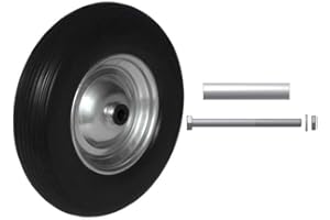 PAYMALI Schubkarrenrad PU Vollgummi 3.50-8 - Ø350 x 80mm inklusive Achse