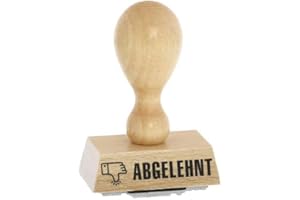 DIE STEMPEL GMBH Office-Stempel/Lagertext – ABGELEHNT - von Kaufhaus2010 Buchenholzstempel – Lagertextstempel zur Kennzeichnung von Dokumenten 4 cm lang