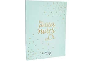 DRAEGER PARIS 1886 - Bloc Notes - Couverture Or - Papier Certifié FSC Mixte - Prenez de Jolies Notes avec Plaisir - 100 Pages Lignées et décorées SU126 Vert