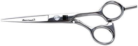 GLAMTECH PRO STEEL 5.5 INCH CLAM BLADE OFFSET BARBERING SCISSOR w/ FINGER REST