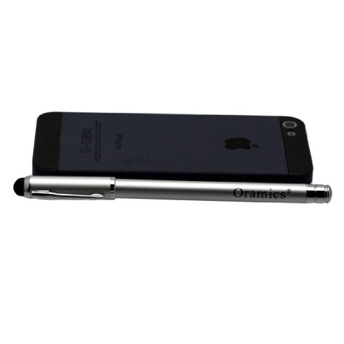 Touchstift Stylus für alle Smartphone / Iphone / Tablet Pc Eingabestift für iPad, iPhone, iPod, Galaxy Tab, Galaxy S2 S3 etc. (Oramics Touchpen + Kugelschreiber(schwarze Tinte) in Silber - 2