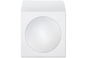 APOKERFACE Bustine di carta porta CD, con finestra e lembo, 100 pezzi