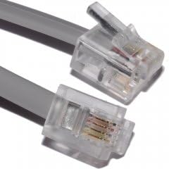 PC Outlet - 5M RJ11 to RJ11 Male to Male BT Broadband Cable ADSL Modem Router Lead - Gold Plated Contact Pins / High Speed Internet Broadband