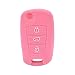 Produktbild YUnnuopromi Mode 3 Buttons Silicone Car Vehicle Remote Key Cover Case für Kia Hyundai Rosa