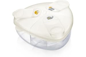 MAM Milk Box Contenitore Latte in Polvere, Porta Latte in Polvere con Scomparti da 40 g, Accessorio per Latte Artificiale e Integratori,Neutro