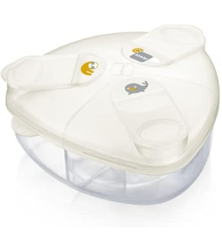 Dispenser Latte In Polvere 4 Strati – Verde/Viola, Contenitore Portatile 60g/Strato, Apertura Laterale