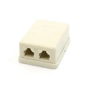 Global Niche Beige Housing RJ11 Female Socket Phone Line Modem ADSL Splitter