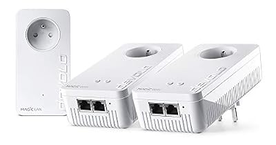 Devolo 8392 Magic 2 WiFi : Multiroom Kit - CPL fantastique avec fonction WiFi, WiFi ac jusqu'à 2400 Mbits/s, 2 ports Ethernet Gigabit, prise de courant intégrée, point d'accès WiFi Mesh, blanc