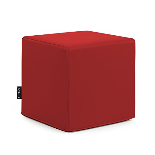 Extroitaly Pouf Tera Poltrona Sacco In Ecopelle Morbida | 78x78 H.93 | Sfoderabile E Lavabile | Design Italiano | Rosso