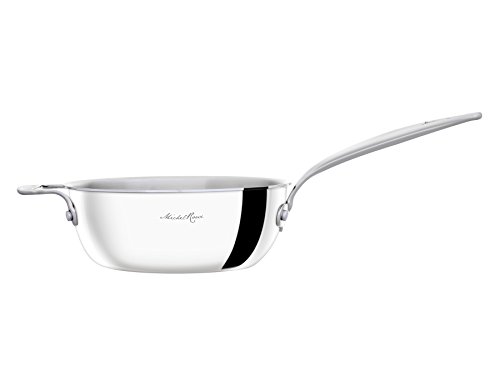GreenPan Michel Roux Collection 20 cm Tri-Ply Stainless Steel Non-Stick Open Saucier/Chef's Pan with Helper Handle