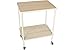 Produktbild ANNA & CLARAS Rolltisch Beige mit 2 Holz Böden 65x50x35cm Metallgestell EC