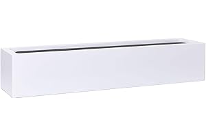 VIVANNO Jardinière Balcon Jardinière en Fibre de Verre FLOBO Blanc - 15x80x17 cm