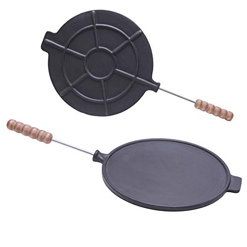 fundición bongiovanni Plancha de Hierro Fundido Natural para piadina romagnola crescioni arcones Llama + Receta