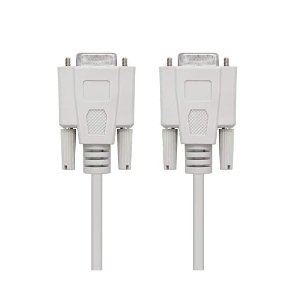NANOCABLE 10.14.0602 - Cable Serie RS232 de comunicaciones Null Modem, DB9/H-DB9/H, Hembra-Hembra, Beige, 1.8mts - Image 3