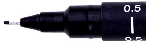 Uni Pin Fineliner-Zeichenstifte verschiedene Schreibspitzengrößen 5 Stück schwarze Tinte - 10