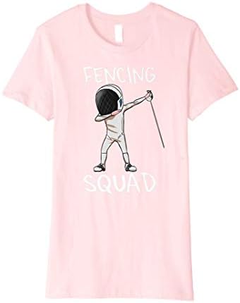 Fencing lovers Sport Tees & GiftsWomens Fencing Squad Dabbing Boy Girl Funny Dab Dance T-shirt
