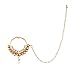 I Jewels Traditional Gold Plated Nose Ring/Nath with Chain For Women NL13 RS.349.00