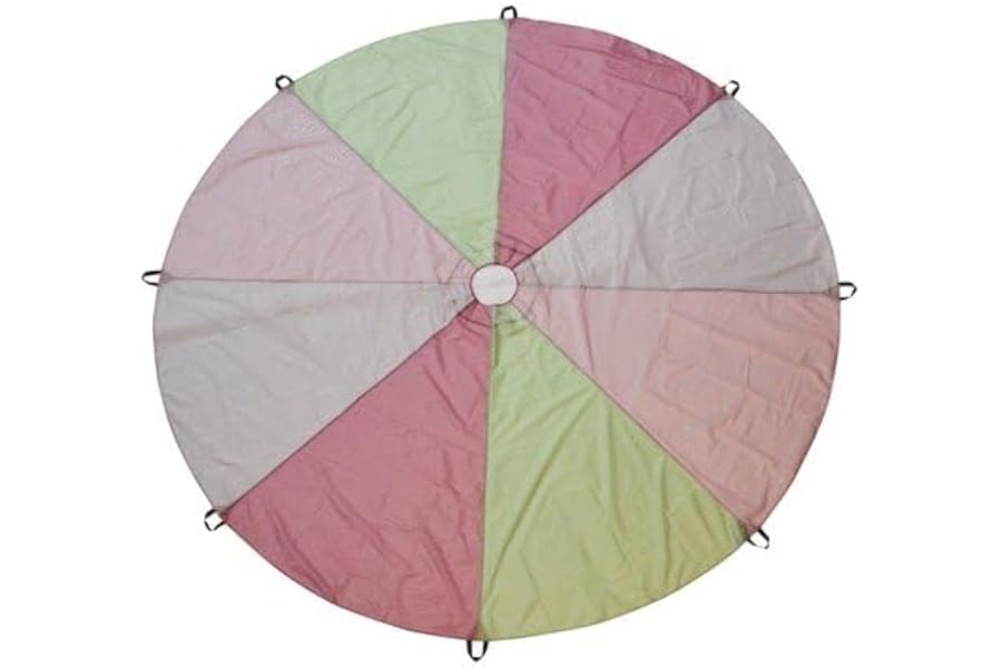 Traditional Garden Games Giant Play Parachute for Kids & Families – 3.45m Pastel Multi-Colour with 8 Handles, Indoor & Outdoor Fun