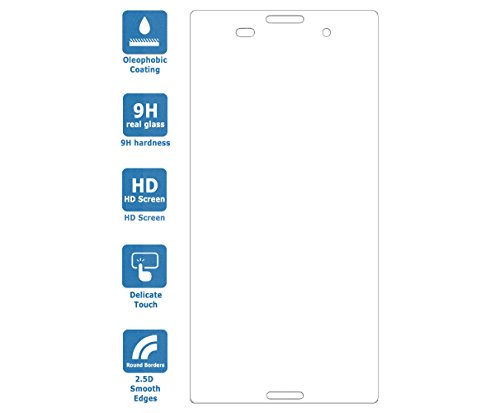 PREMYO cristal templado Xperia Z3 Protector cristal templado Z3 con una
dureza de 9H bordes redondeados a 2 5D Protector pantalla Sony Xperia
Z3 2 Piezas