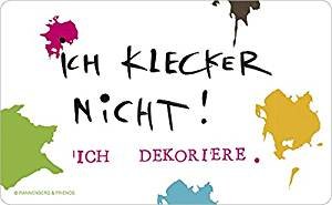 Frühstücksbrettchen " Ich klecker nicht! ich dekoriere " 23,5 x 14,5cm, Geschenk, Brettchen,Sprüche