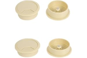 BricoShopping Set 4 Pezzi Passacavo per Scrivania Passafili Passacavi Elettrici pc Computer Foro da mm 60 o 80 Passa Cavo Cavi Fili per MOBILI Ufficio TV Tappo in plastica Tondo Rotondi (Beige)