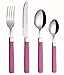 Produktbild Exzact 16 Teiliges Besteckset/Edelstahl-Besteck - Rostfreier Stahl mit farbigen Griffen - 4 x Gabeln, 4 x Messer, 4 x Esslöffel, 4 x Teelöffel (Rosa) (EX23-16)
