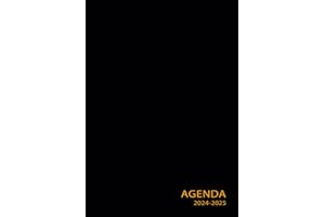 Agenda 2024-2025: Semainier Noir Professionnel | 18 mois de Juillet 2024 a Décembre 2025 | Grand Format A4