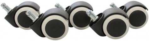 Amstyle SPM1.913 Brake Loaded Casters for Desk Chair for Hard Floor Surfaces 11/50 mm Set of 5