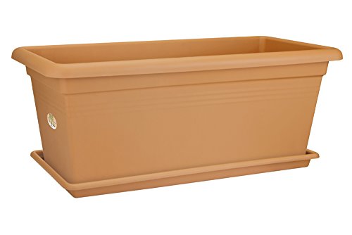 spécifications Elho Green Basics Jardin Xxl 100 - Planteur - Terre Cuite Doux - Extérieur - L 44.5 x W 96.6 x H 39.3 cm
