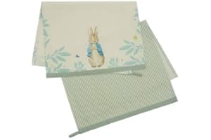 STOW GREEN Peter Rabbit Daisy Range Cotton Tea Towels Set Of 2