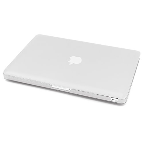LENTION Matte Hartschale für MacBook Pro (13″, Mitte 2010 zu Mitte 2012) Modell-A1278, LENTION Durchsichtige Plastikabdeckung & Schale für Mac Book Laptop, matte Hülle mit Gummifüßen, mit Anti-Staub Port Stecker – Transparent Weiß - 3