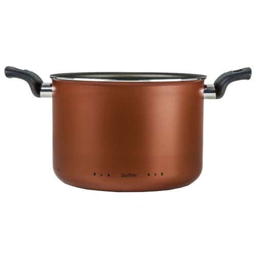 Moneta Alluflon Zecchino Casserole Antiadhérente, Diamètre 24 cm, Aluminium, 8 litres, Orange