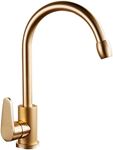 DLAM Space Aluminum Lead-free Earthly Gold Kitchen Faucet Sink Hot and Cold Mixing Tap