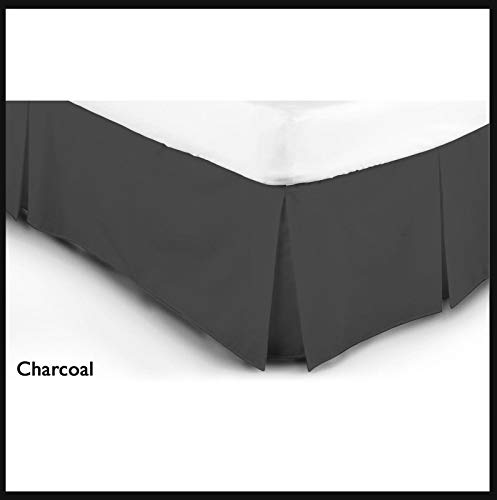 Adam Home Valance (Suprking, Charcoal) - Jupe de lit en Poly Coton Durable - Jupe de lit de pliée à Plat avec Pouce, Chute de 15 po, qualité deavable Qualité de l'hôtel et résistance à l'abrasion