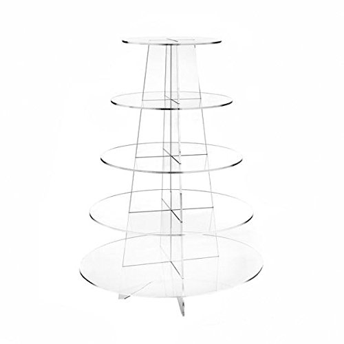 FOBUY cupcake stand Acrylic cake stand(C) (5 Tier Round)