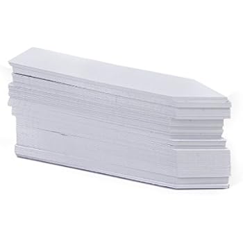 KINGLAKE 100 Bandierine Etichette Per Piante - 10x2 Cm, Bianche, Con Pennarello