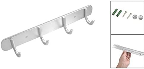 TOOGOO(R) Aluminium Alloy 4 Hanger Towel Hat Coat Clothes Wall Mount Rack Hook