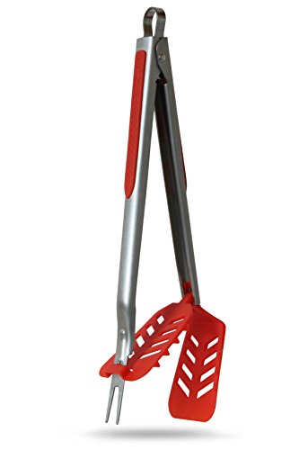 Der Stingray Küchenhelfer – Das beste 6 in 1 Küchengerät aus langlebigen Edelstahl – Küchenzange Pfannenwender Küchengabel Servierzange Fleischgabel Küchenspatel