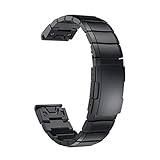 Liqiqi Garmin Fenix 5S Plus Gurt Ersatz Edelstahl Armband Handgelenk Gurt Garmin Fenix 5S Plus Smarth Armbanduhr, Schwarz, 38 mm