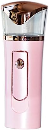 Jinkailing Nano Sprayer Lonic Facial Steamer Portable Handy Nano Moisture Sprayer Cool Mist Facial Mister with 2000mAh Power Bank USB Rechargeable Mini Beauty Skin Care Instrument (Pink)