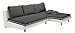 Produktbild Cavadore Polsterecke Loungines / Ecksofa mit Schlaffunktion und Stauraum im jungen und modernen Design / Eleganter Materialmix aus Flachgewebe (Strukturstoff) und Kunstleder / Inkl. drei Rückenkissen / Longchair rechts / Größe: 278 x 79 x 177 (BxHxT) / Farben: Dunkelgrau - Weiß