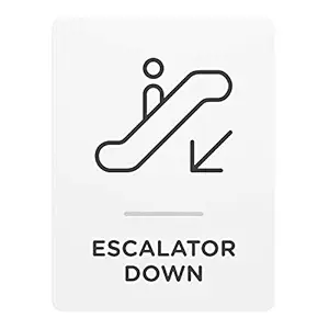 Flambird (Escalator Down) Information Sign Solid Surface 198x150x6 mm