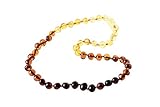 Satin Pouch Included Baltic Amber Necklace - Rainbow Color Baltic Amber Beads - Knotted Between Beads - 32-36cm (36)