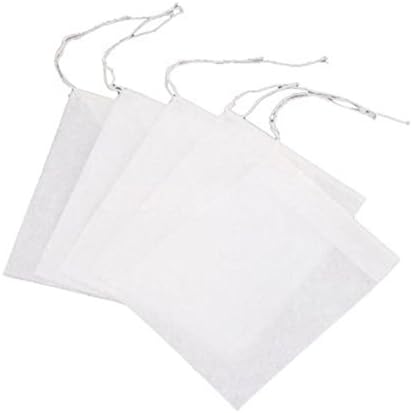 Kornblume 100 Pcs Disposable Drawstring Seal Filter White Empty Tea Bags