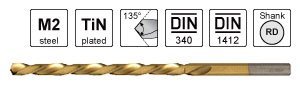 S&R Metallbohrer Set 1,0 – 10 mm ,135°, 19 Stk, DIN 338, geschliffen, HSS TITANIUM, Nitrit-Titan-Beschichtung, Metallbox.Profi-Qualität - 5